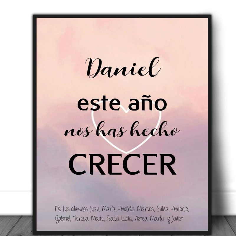 (nombre) Este año nos has hecho crecer.