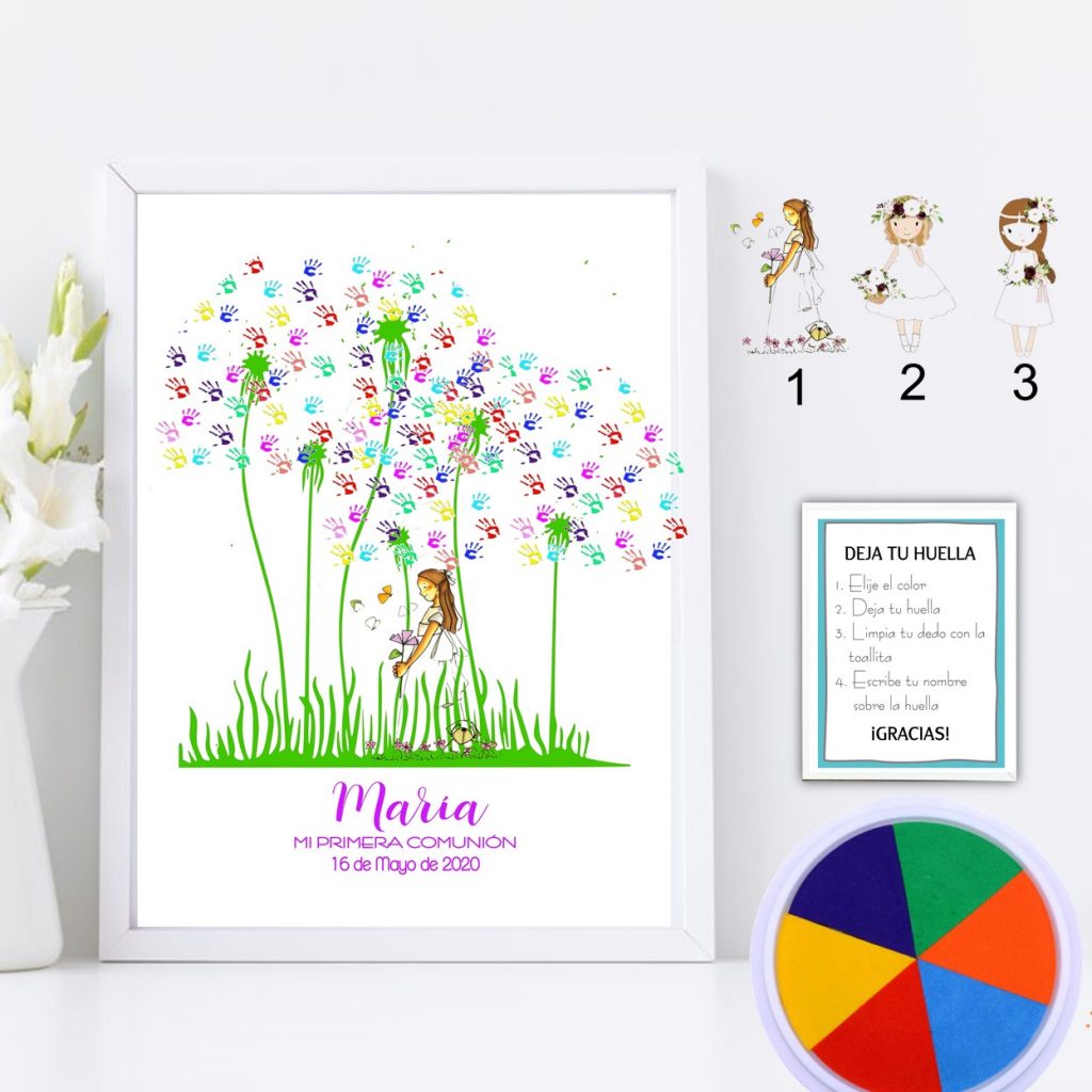 Flores de huellas. 3 modelos.