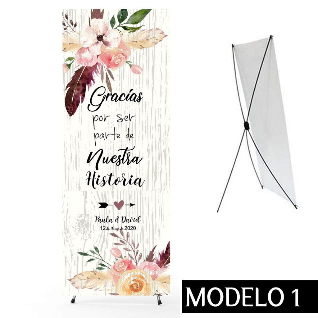 Cartel Banner para Boda. "Gracias por ser parte de nuestra historia." Tamaño 60 x 160 cm