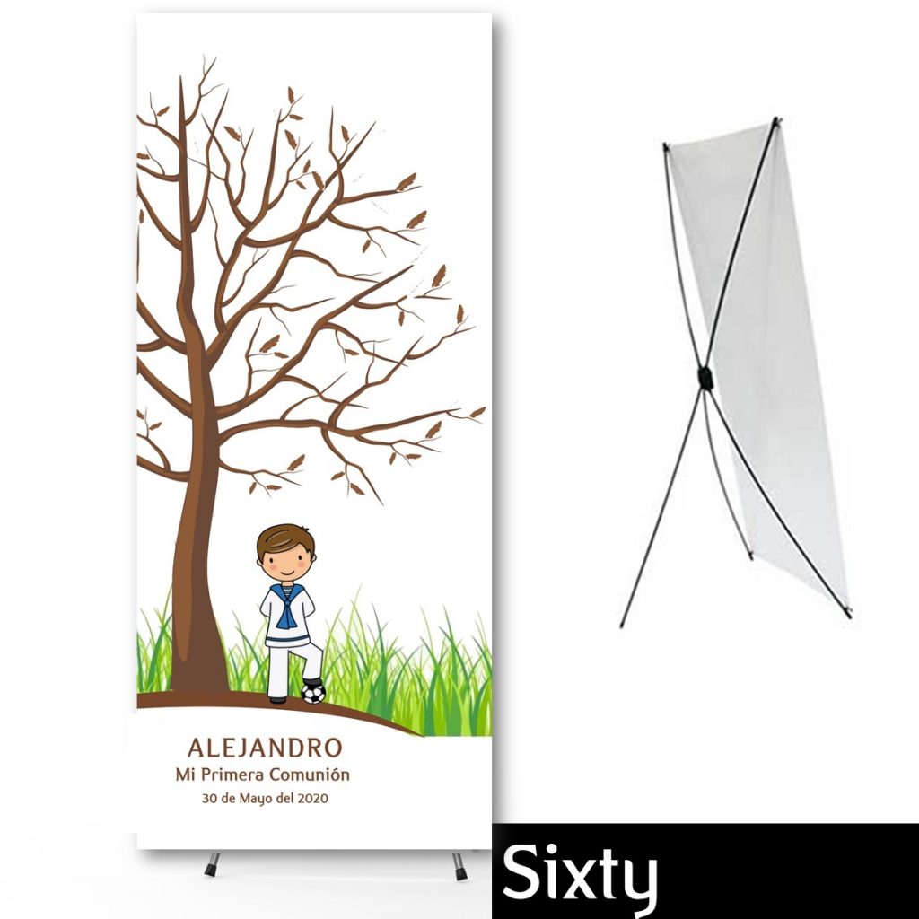 Cartel Banner para Comunión niño. Modelo sixty. tamaño 60 x 160 cm.