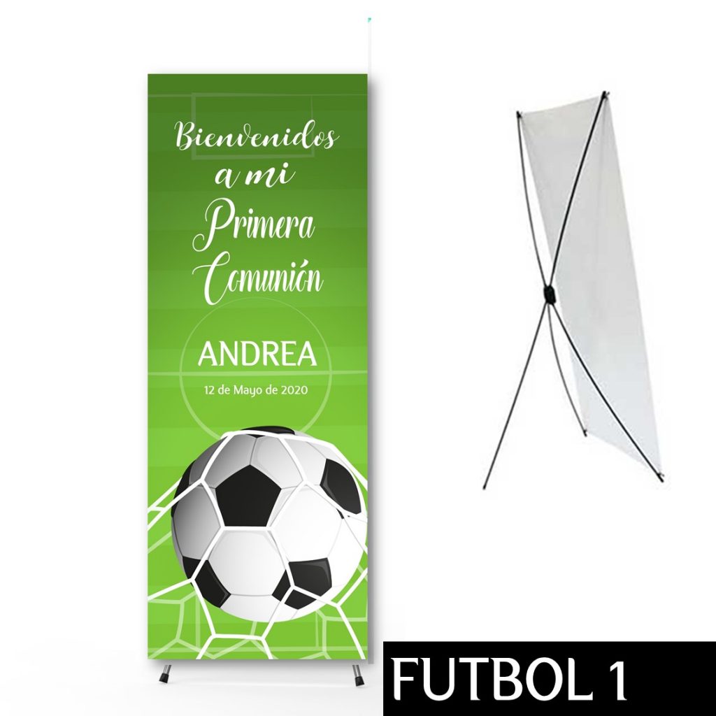 Cartel Banner para Comunión. Modelo FUTBOL 1. Tamaño 60 x 160 cm