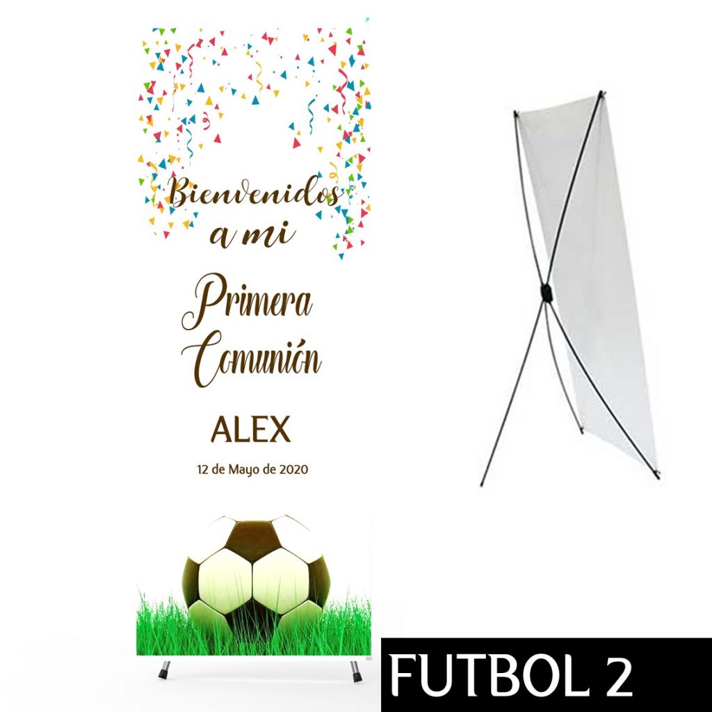 Cartel Banner para Comunión. Modelo FUTBOL 2. Tamaño 60 x 160 cm