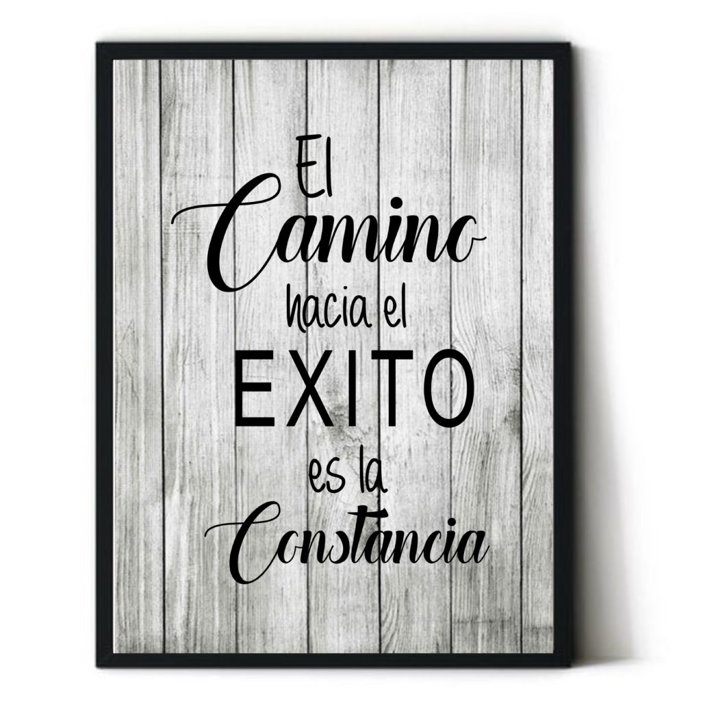 Cuadro con frase motivadora. Personalizado. Con marco incluido. Sin clavos. "El camino hacia el éxito..."