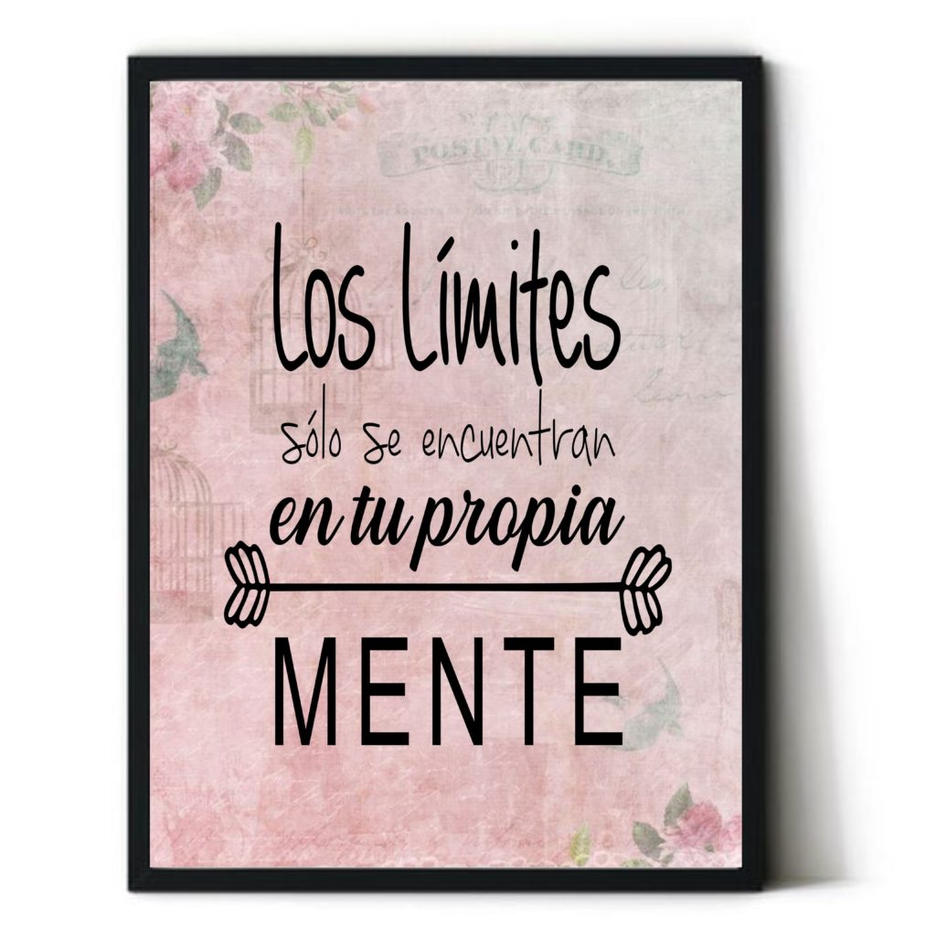Cuadro con frase motivadora. Personalizado. Con marco incluido. Sin clavos. "Los límites sólo se encuentran..."
