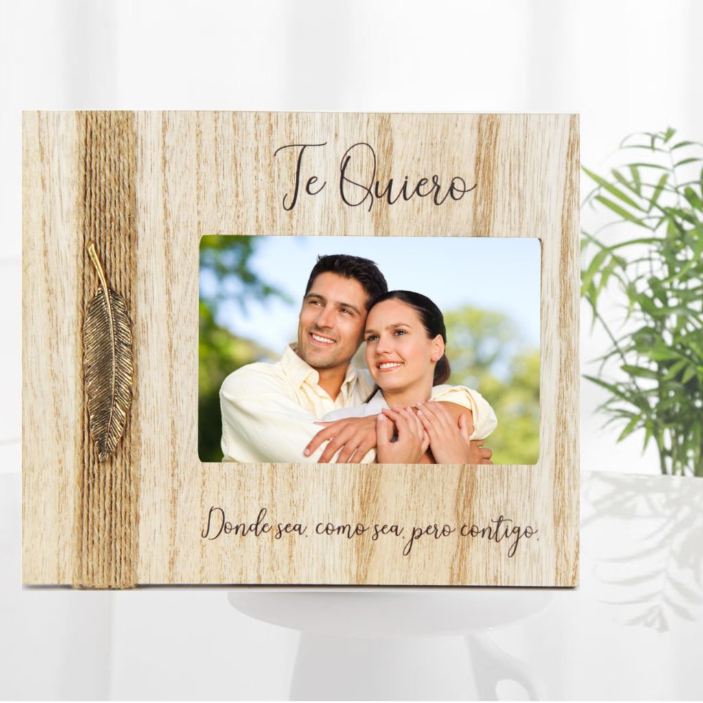Marco Fotos Novios. Portafotos frase amor español. Regalo San Valentin. Aniversario.Regalos en pareja