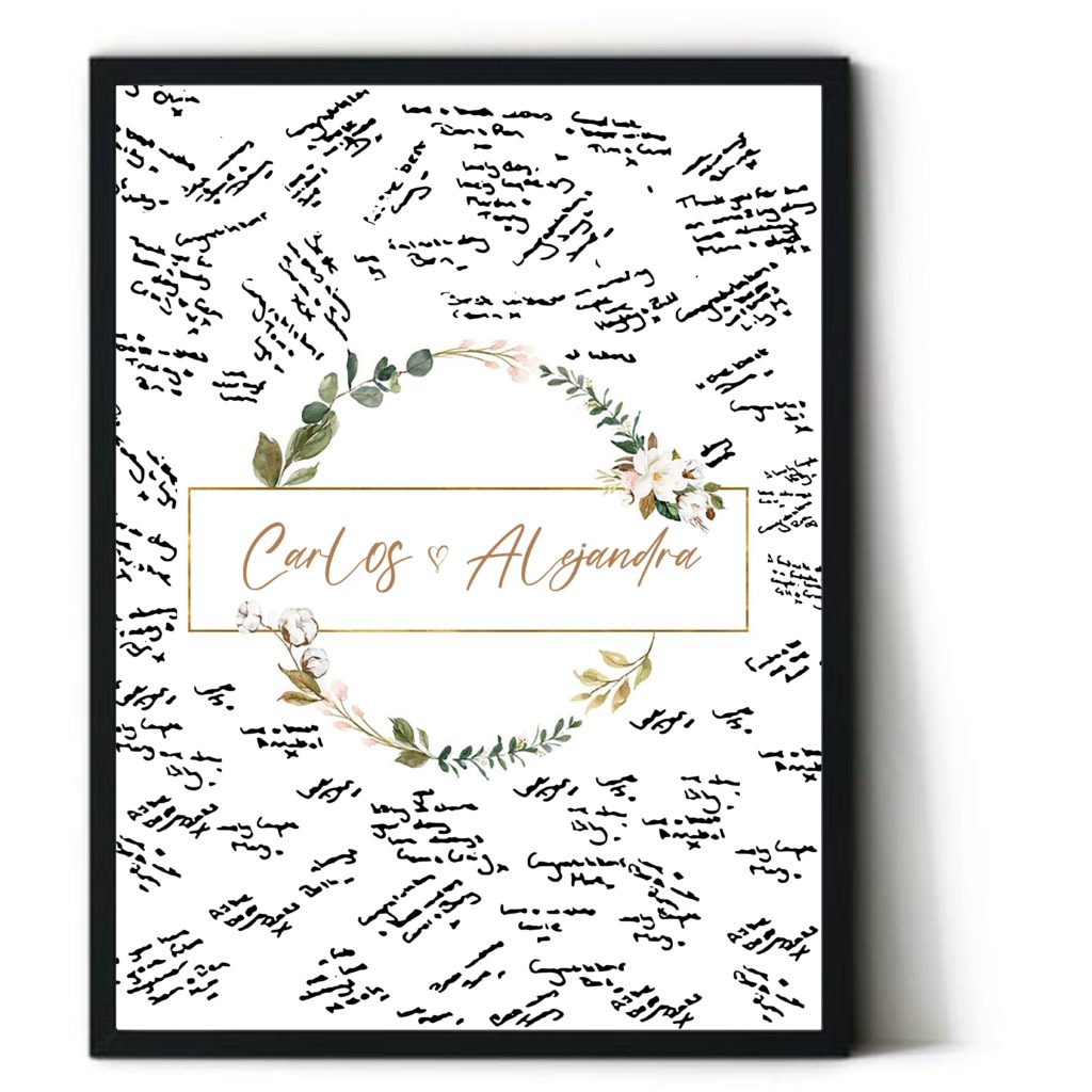 Cuadro de firmas para Bodas. Libro de visitas Boda. Recuerdo de Invitados. Regalo original novios. Libro de firmas alternativo.Modelo Mistical