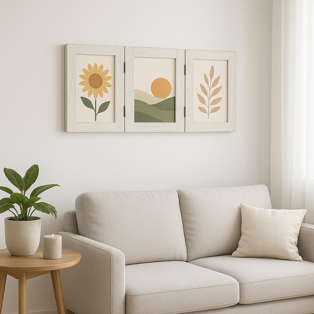 Marcos de fotos triple plegable. Foto 10 x 15 cm. Blanco - Imagen 3