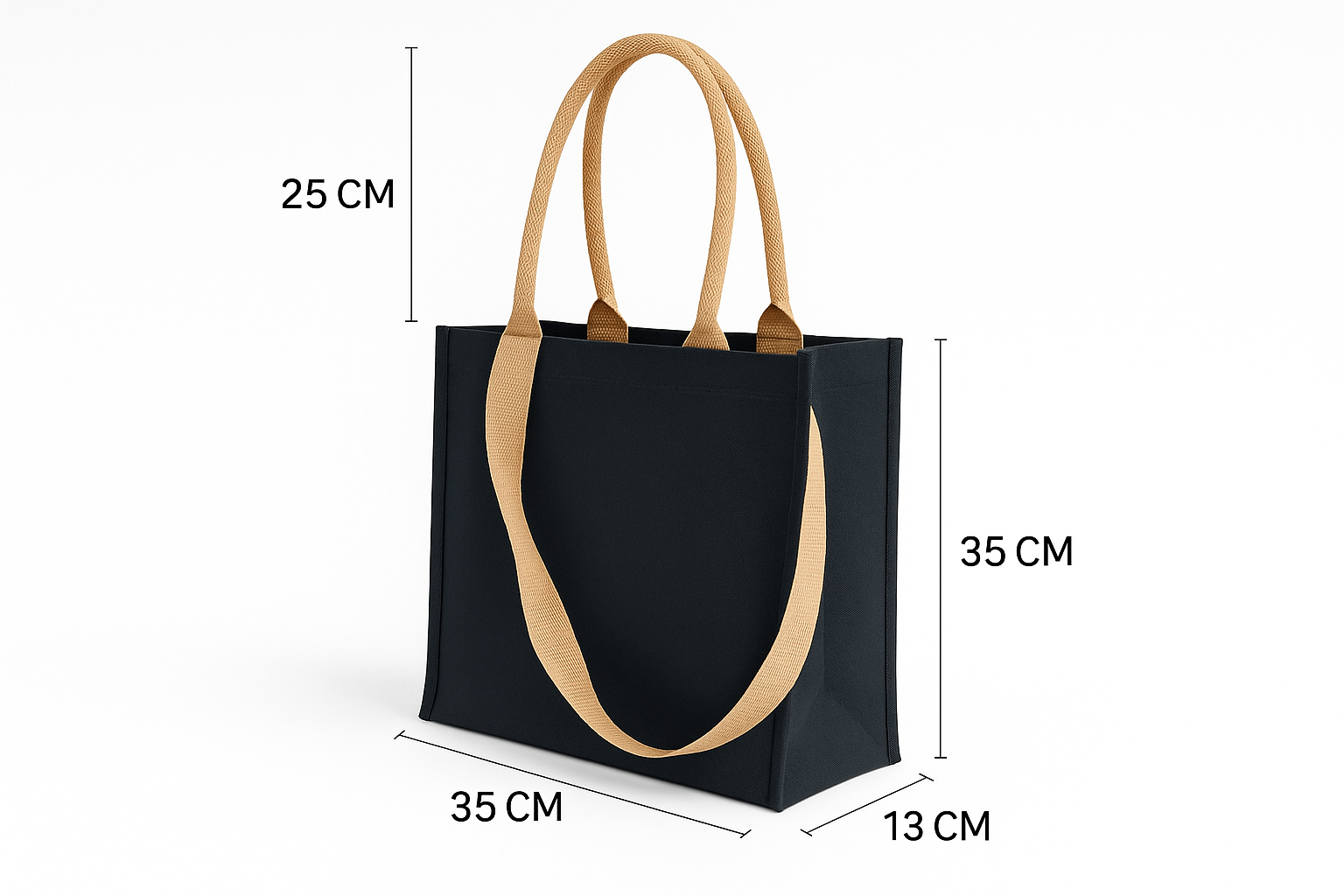 Bolso Mujer Personalizado 35x35 cm. Tote Bag negro. Bolsos de Mujer Shopper Grande con Lazo de seda - Imagen 3