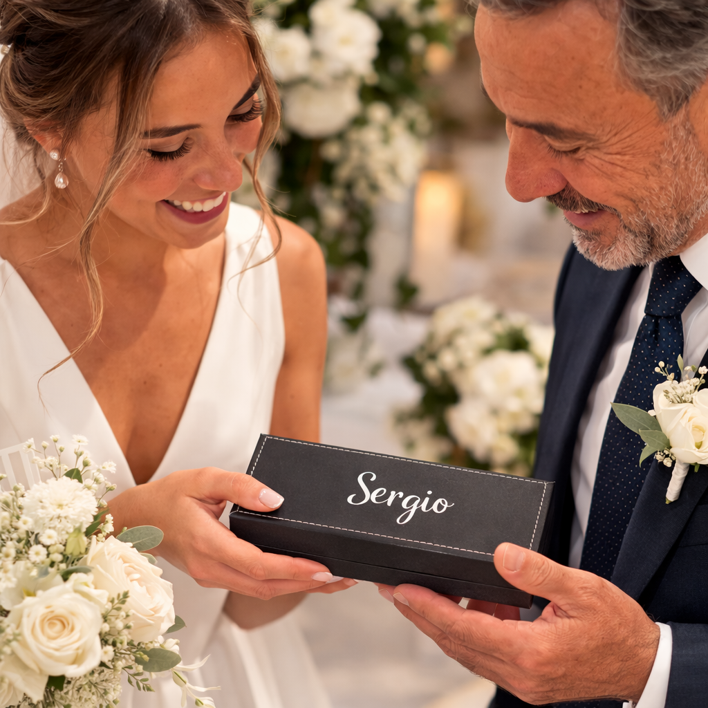 Regalo Set Bolígrafo y Roller. Estuche de Piel Negro - Bolígrafos Personalizados Regalos para Profesores, Médicos, Día del Padre. Regalos para hombre - Imagen 4