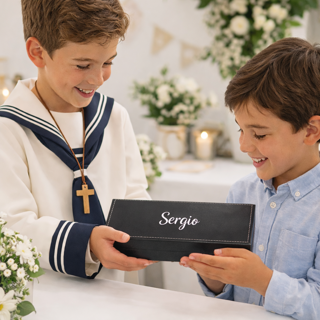 Regalo Set Bolígrafo y Roller. Estuche de Piel Negro - Bolígrafos Personalizados Regalos para Profesores, Médicos, Día del Padre. Regalos para hombre