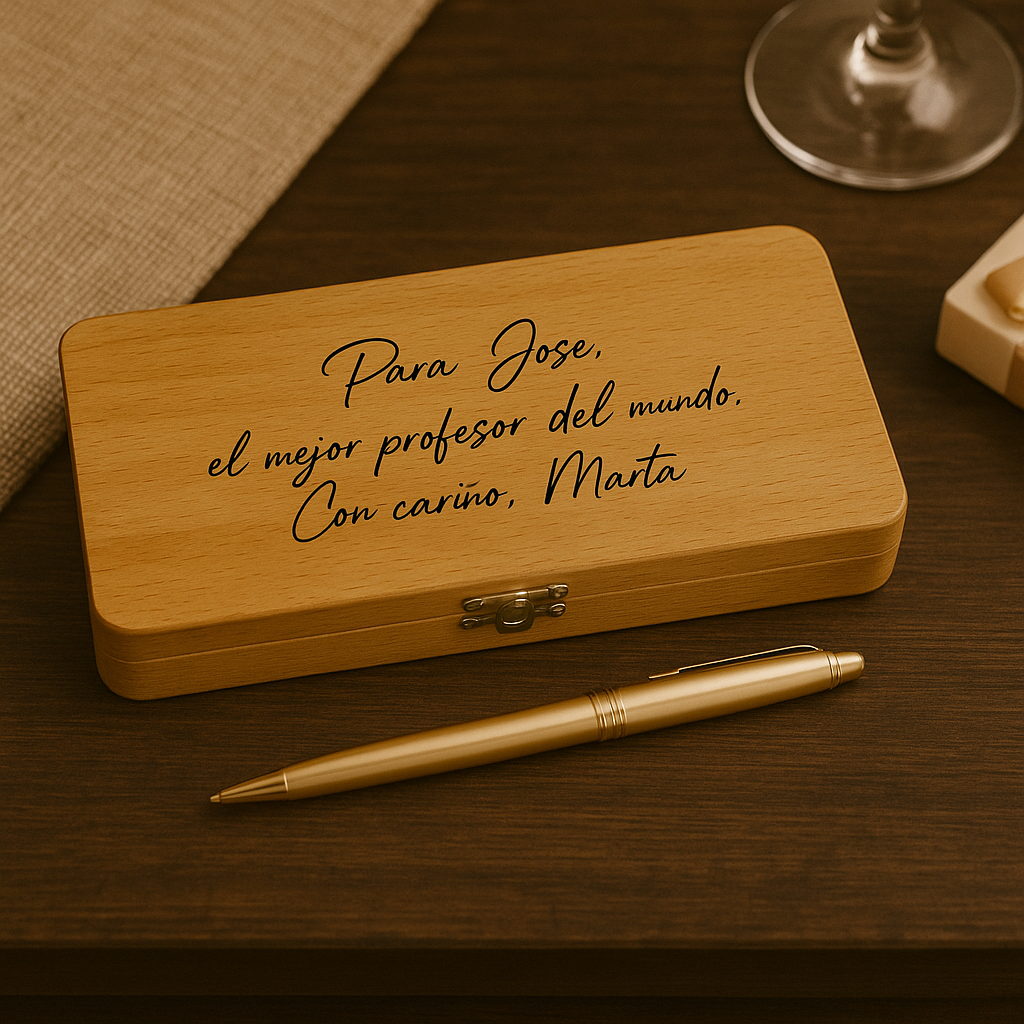 Regalo - Bolígrafos Personalizados. Bolígrafo de madera con caja a juego, tinta azul. Modelo USB - Imagen 5