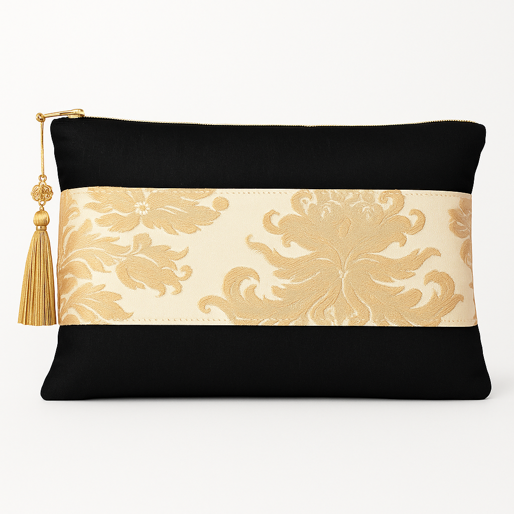 Bolso De Mano Mujer Fiesta- Doble Lona y Bordado con Cremallera Metálica - 29 x 18 cm Ideas Regalos para Mujeres