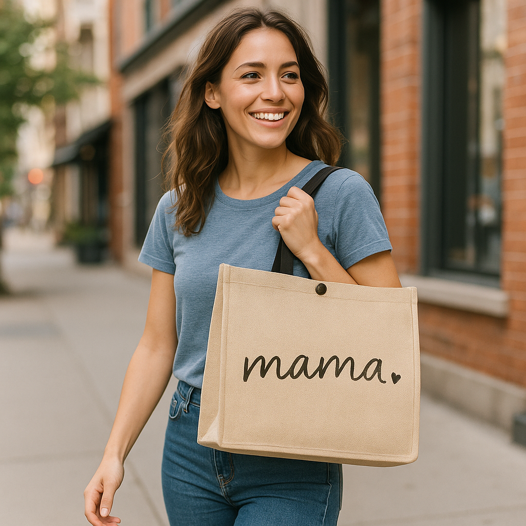 Regalo mamá. Bolso de Paja para Mujer y Neceser de yute a juego. Bolso Bandolera de Verano Boho, Ideal para Mamás Primerizas. Regalo personalizado mamá. - Imagen 4