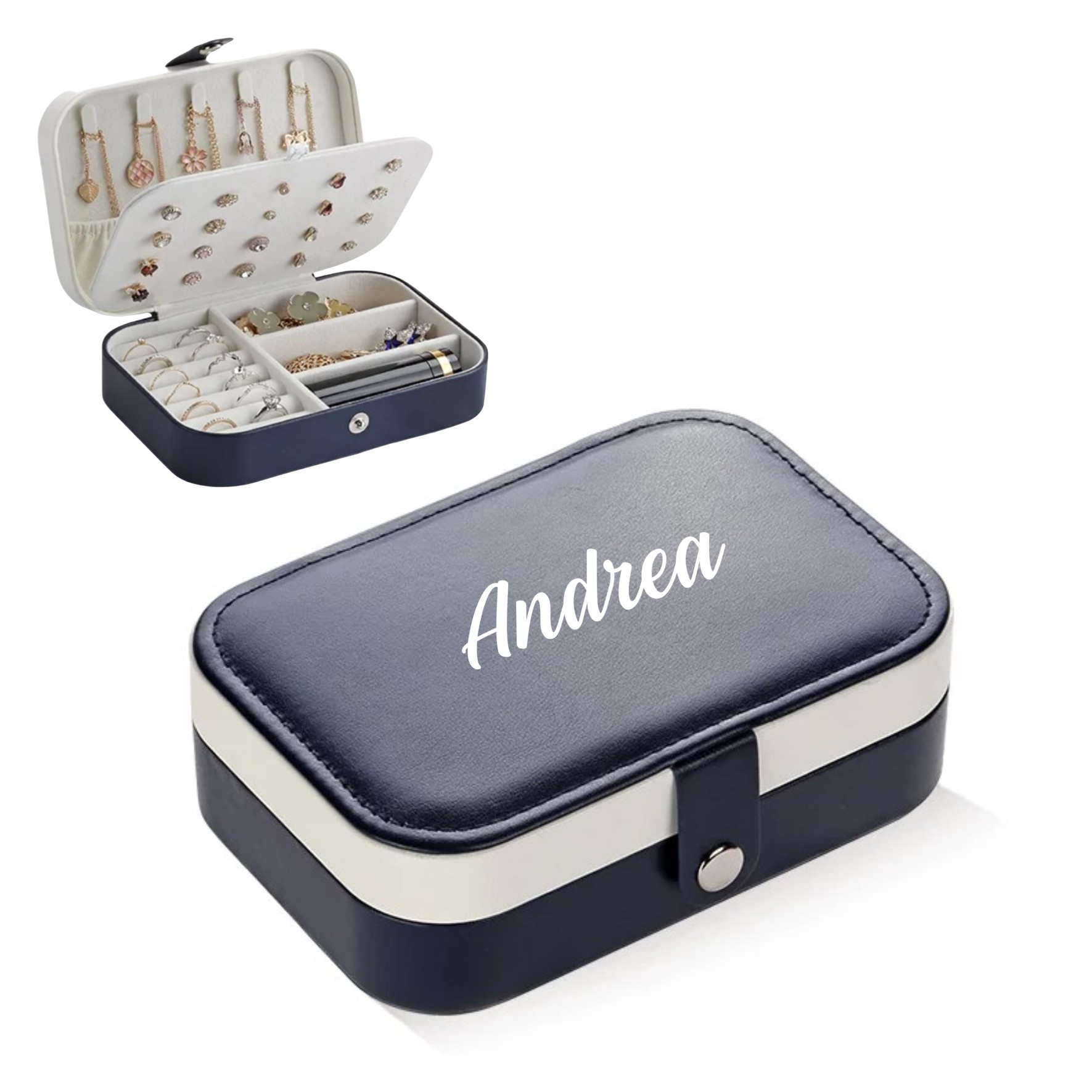 Regalo Niña Mujer - Joyero Personalizado Joyero de viaje mujer. Joyeros originales. Organizador de pendientes, pulseras, anillos. - Imagen 4