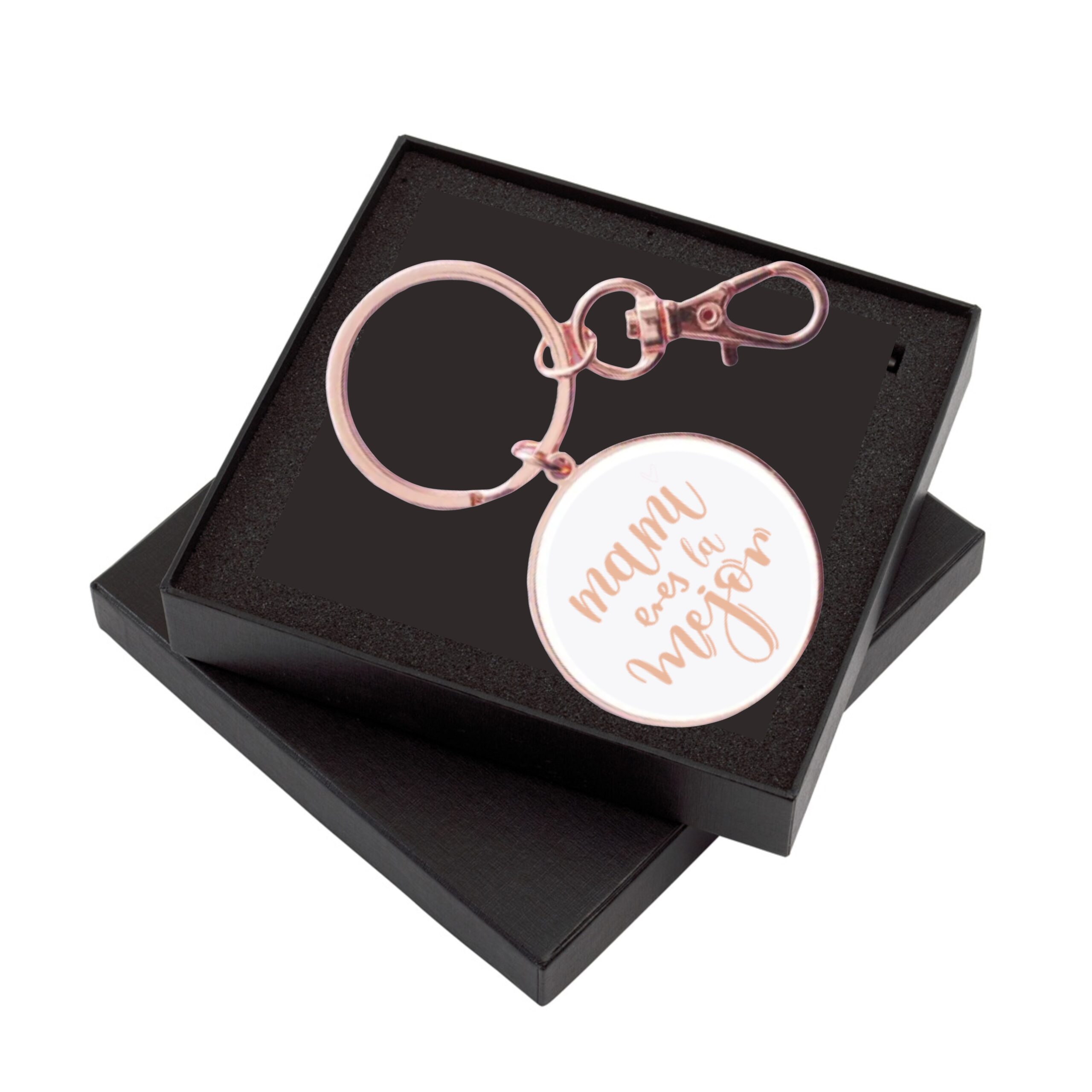 Llaveros personalizado. Llavero original Anilla y Mosquetón. Frase en español. En caja de regalo. Llavero de coche o accesorio de bolso. - Imagen 4