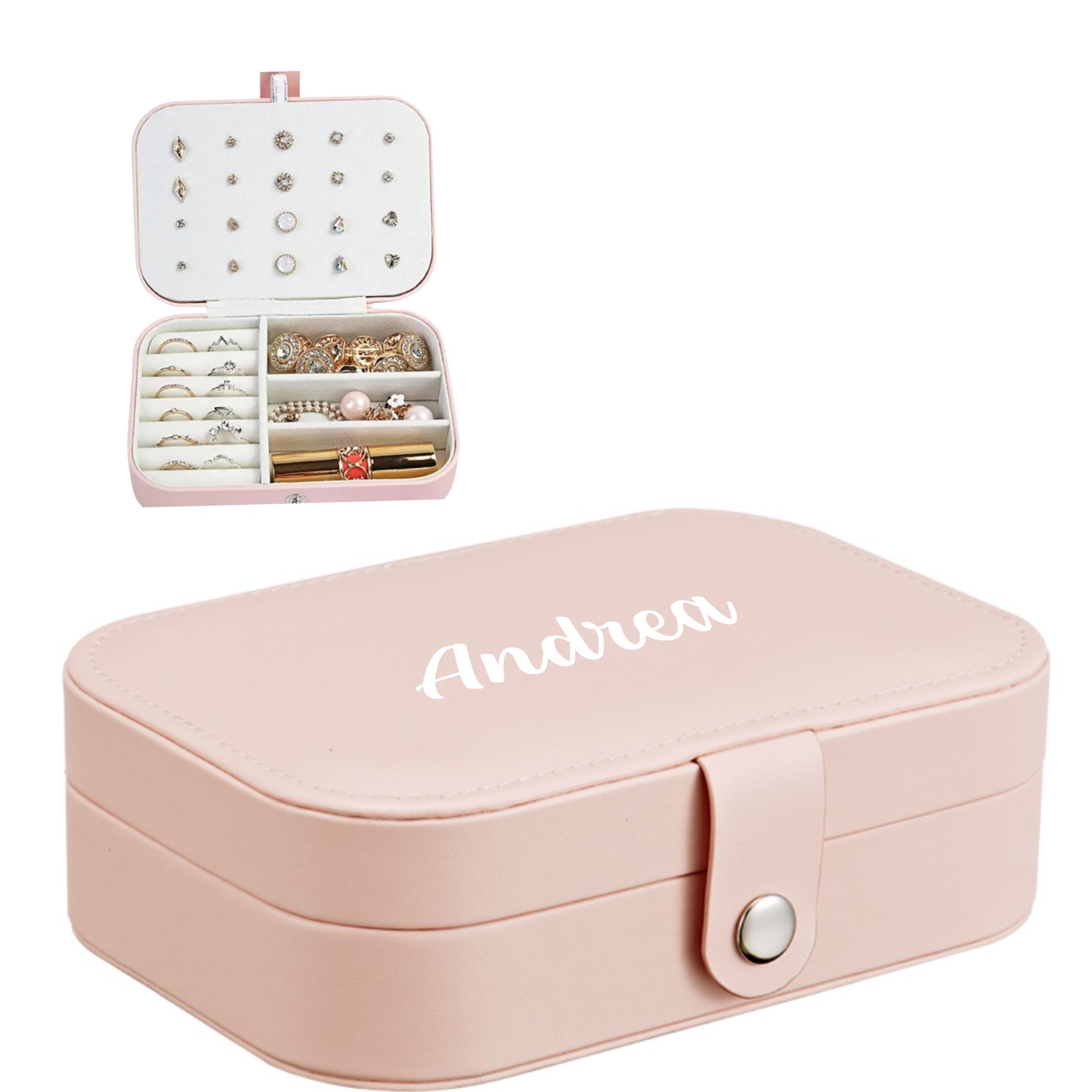 Regalo Niña Mujer - Joyero Personalizado Joyero de viaje mujer. Joyeros originales. Organizador de pendientes, pulseras, anillos. - Imagen 6