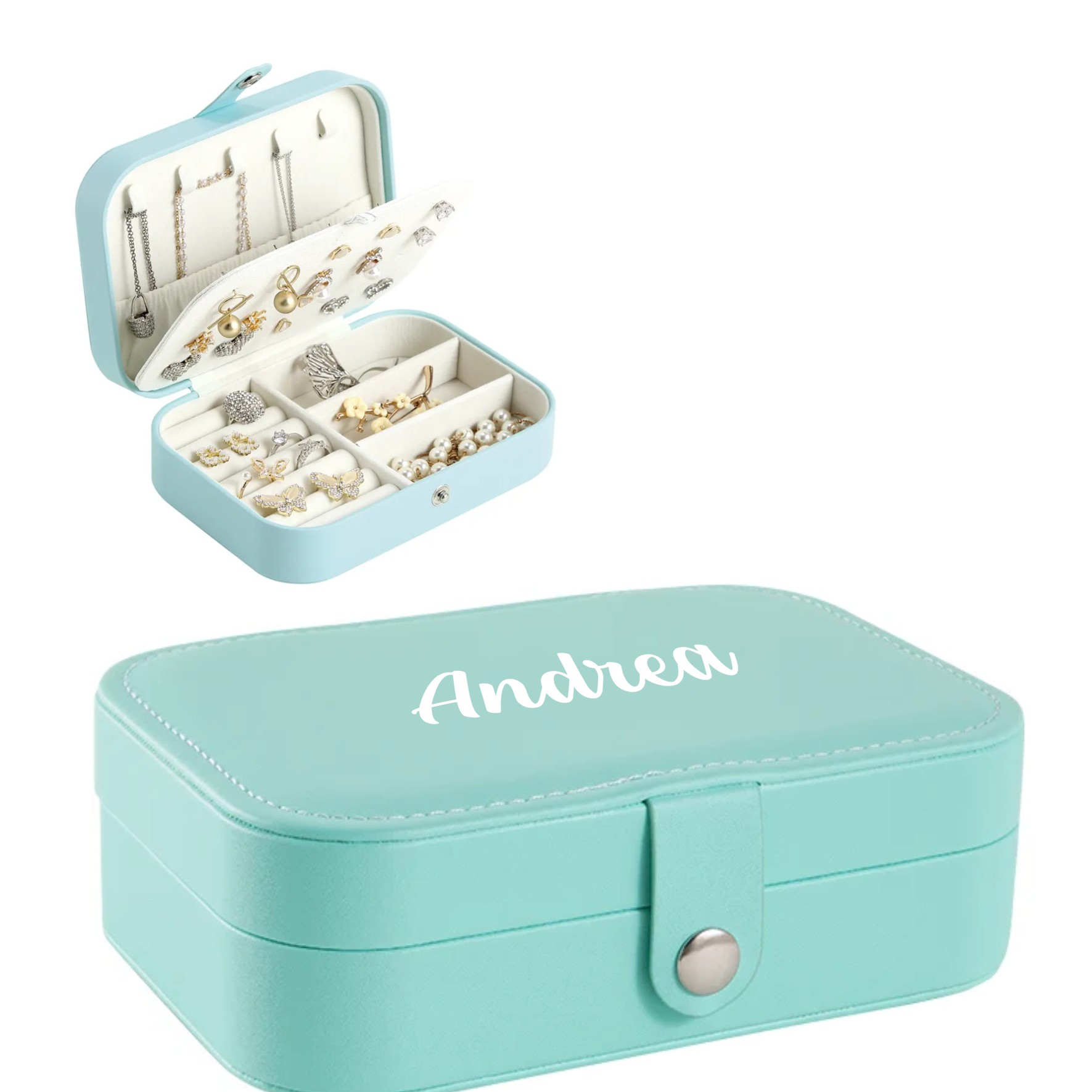 Regalo Niña Mujer - Joyero Personalizado Joyero de viaje mujer. Joyeros originales. Organizador de pendientes, pulseras, anillos. - Imagen 5