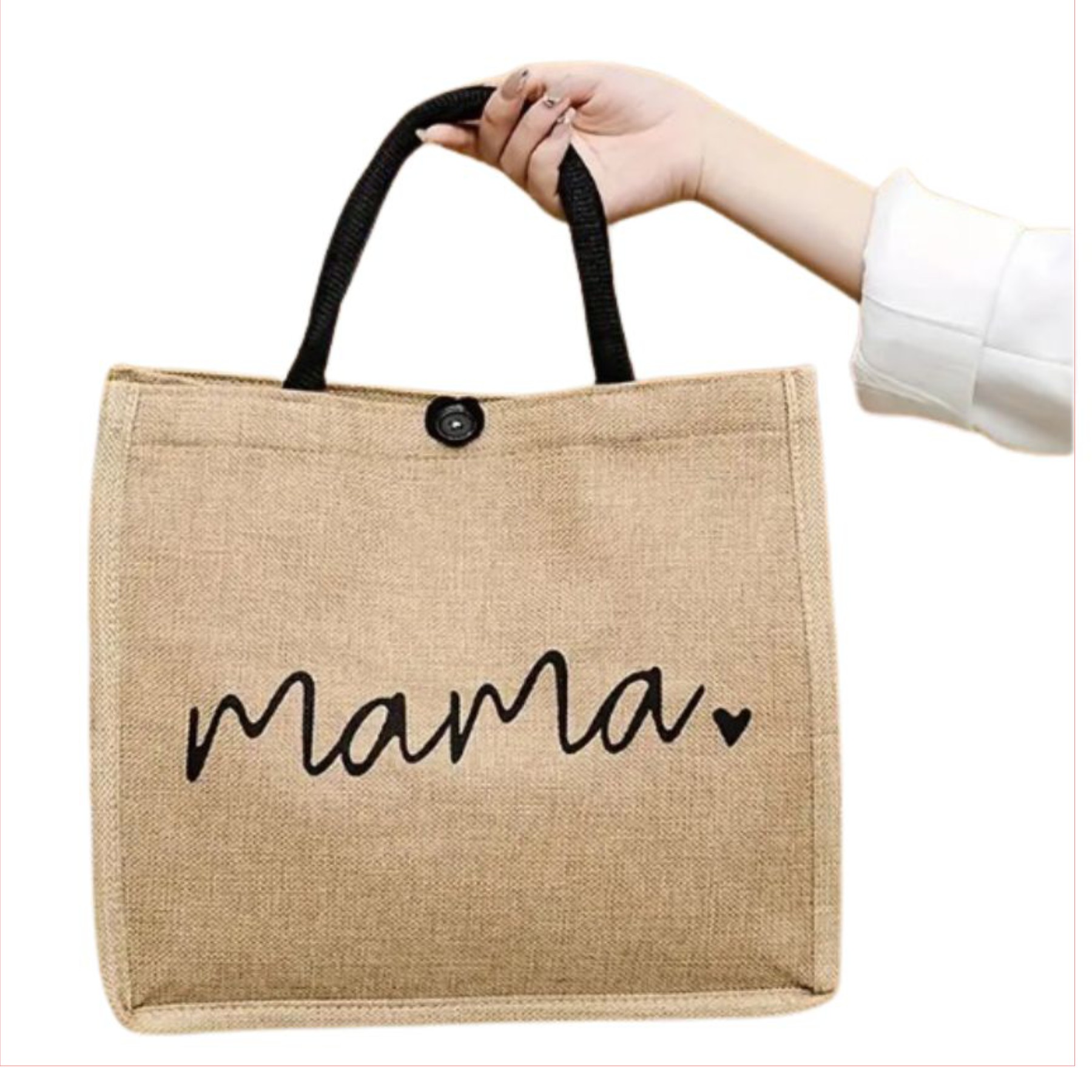 Regalo mamá. Bolso de Paja para Mujer y Neceser de yute a juego. Bolso Bandolera de Verano Boho, Ideal para Mamás Primerizas. Regalo personalizado mamá. - Imagen 2
