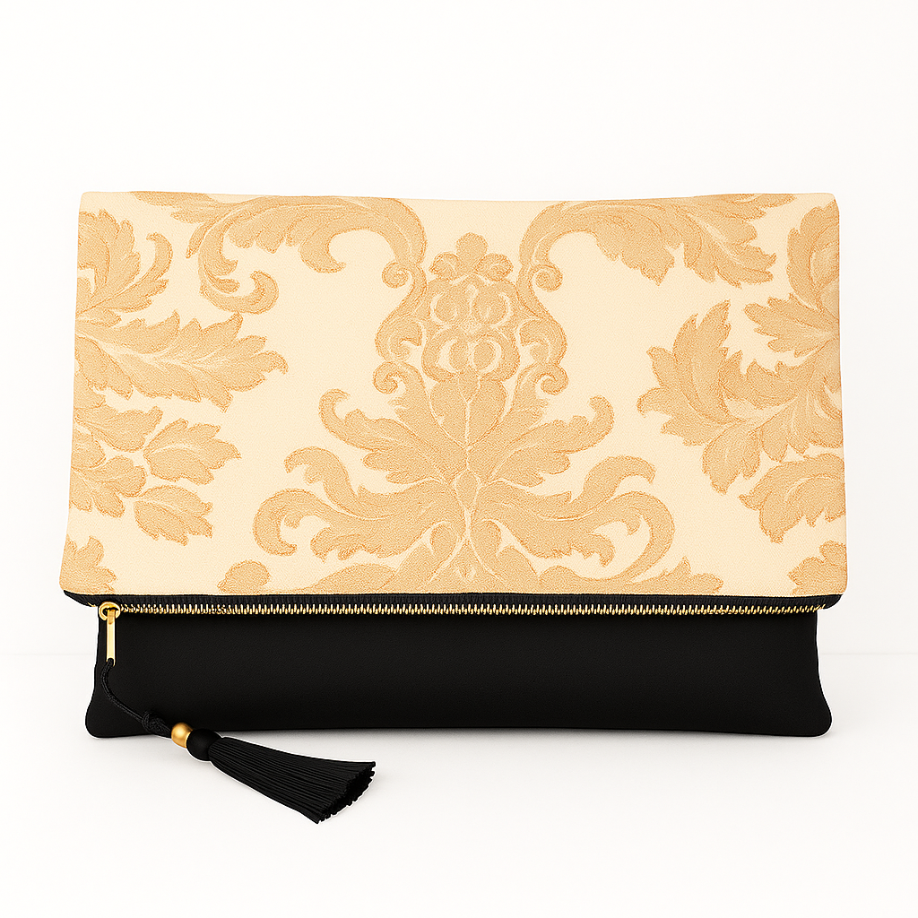 Bolso De Mano Mujer Fiesta- Doble Lona y Bordado con Cremallera Metálica - 29 x 40 cm Ideas Regalos para Mujeres - Imagen 3