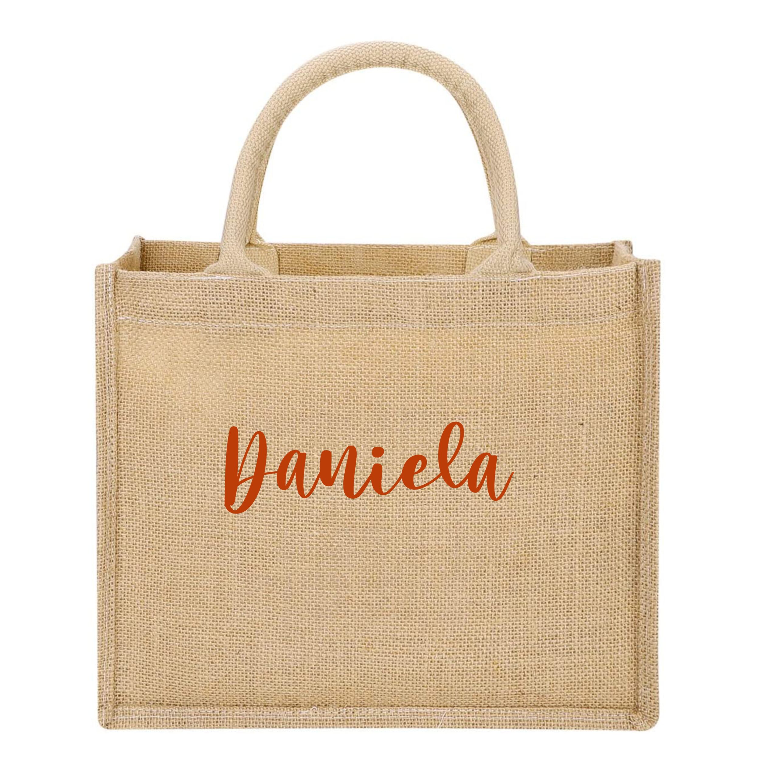 Bolso Yute natural Personalizado con NOMBRE. Bolsa playa, shopper, bolsa compra. Bolsa arpillera gran tamaño. Modelo Mango - Imagen 4