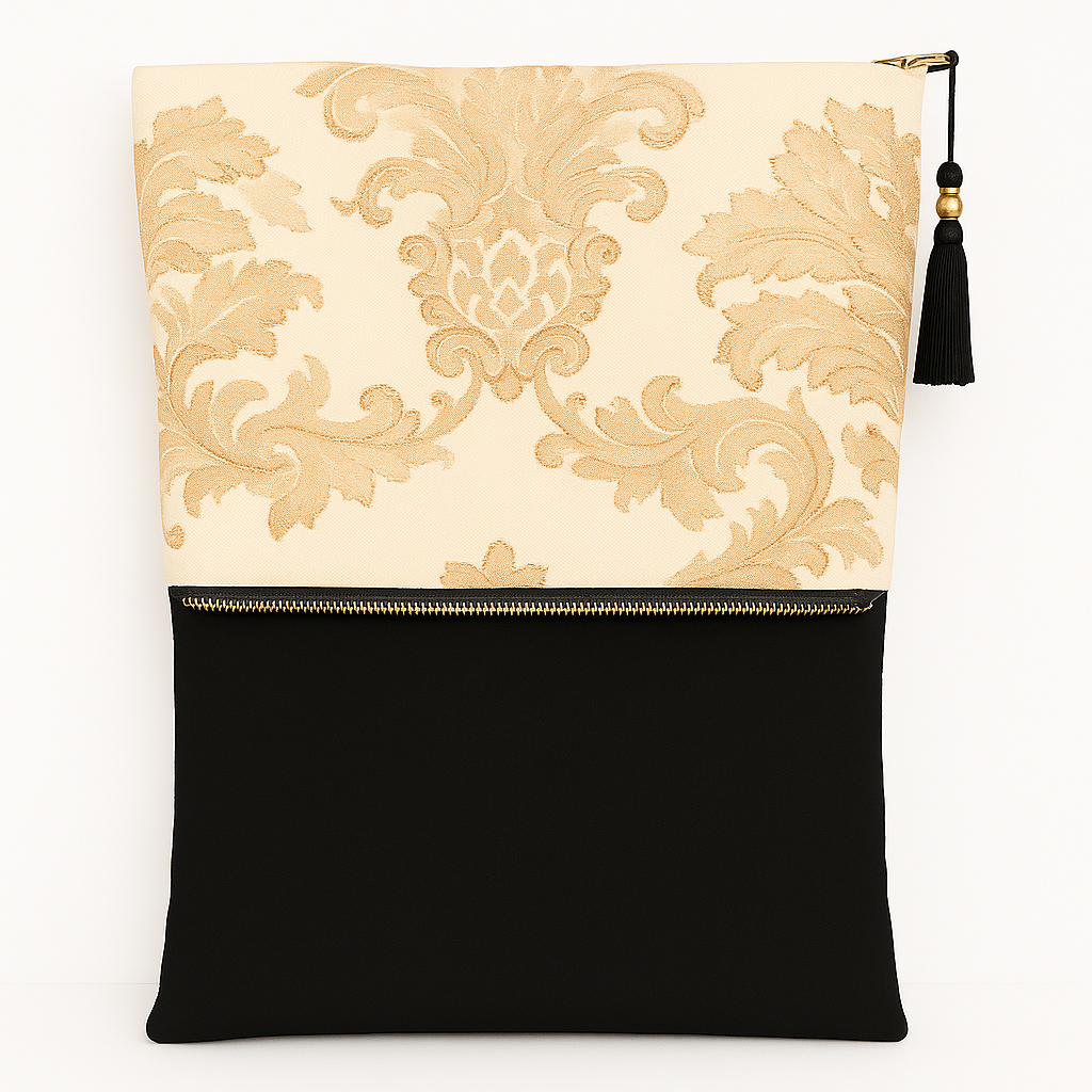 Bolso De Mano Mujer Fiesta- Doble Lona y Bordado con Cremallera Metálica - 29 x 40 cm Ideas Regalos para Mujeres - Imagen 4