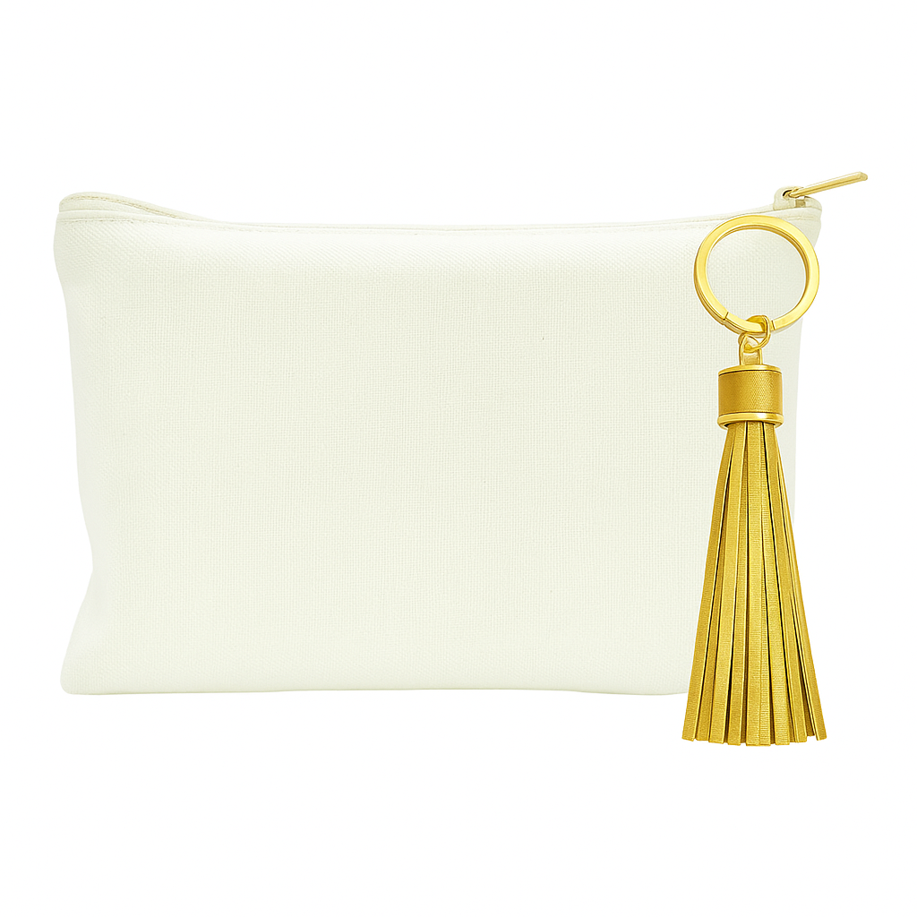 Pack 5 Organizadores de Viaje, Personalizables. Invitados Boda. Neceser Mujer, Bolsa de Aseo Niñas. (Blanco - Dorado, 20 X 14) - Imagen 4