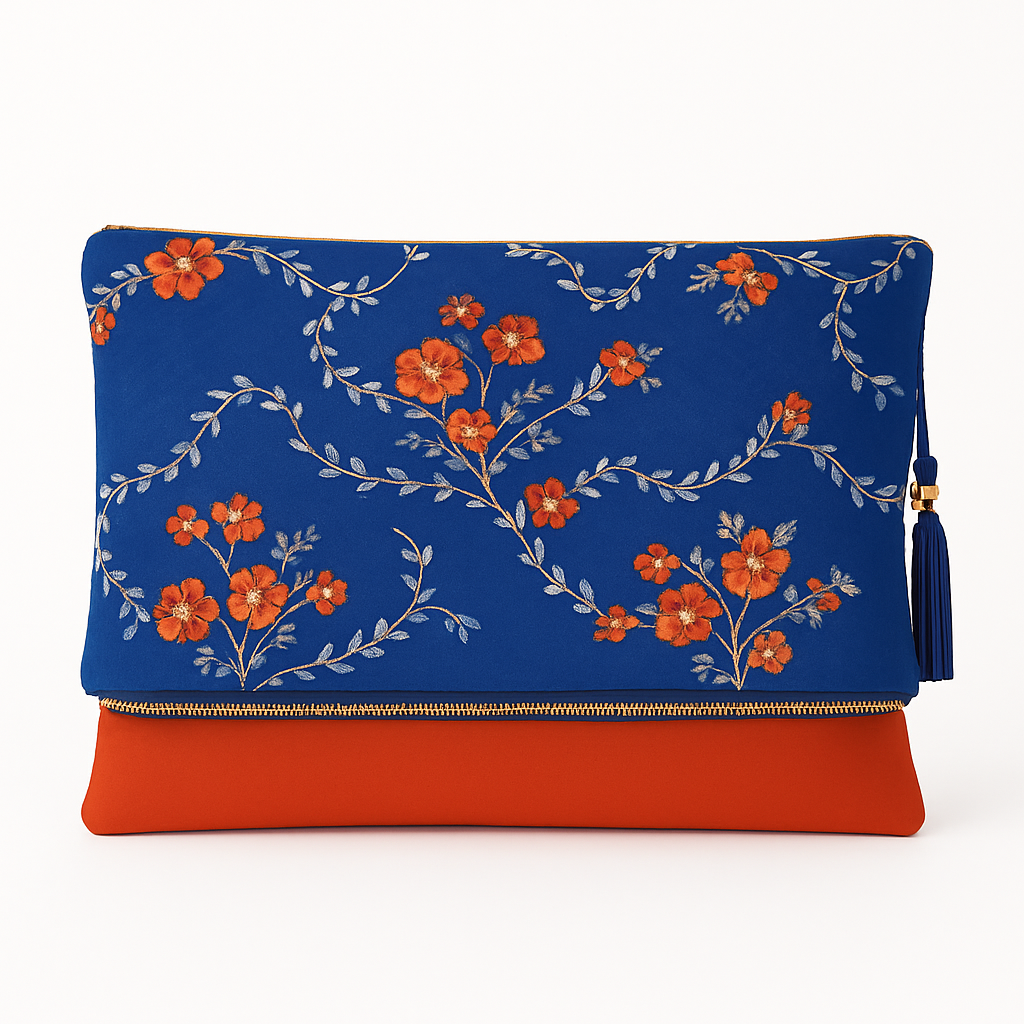 Bolso De Mano Mujer Fiesta- Doble Lona y Bordado con Cremallera Metálica - 29 x 40 cm Ideas Regalos para Mujeres - Imagen 5