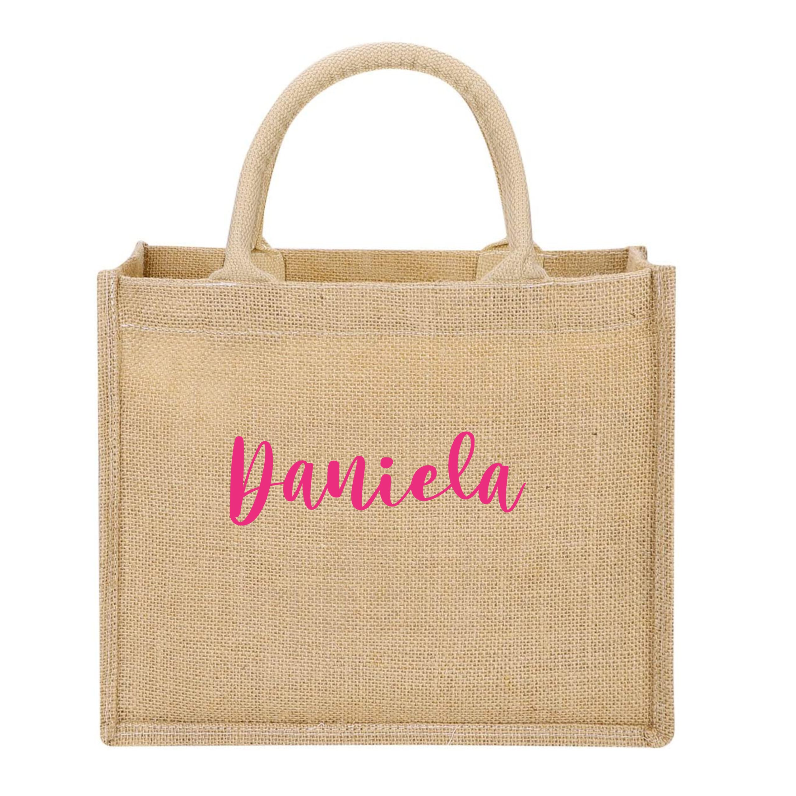 Bolso Yute natural Personalizado con NOMBRE. Bolsa playa, shopper, bolsa compra. Bolsa arpillera gran tamaño. Modelo Mango - Imagen 5