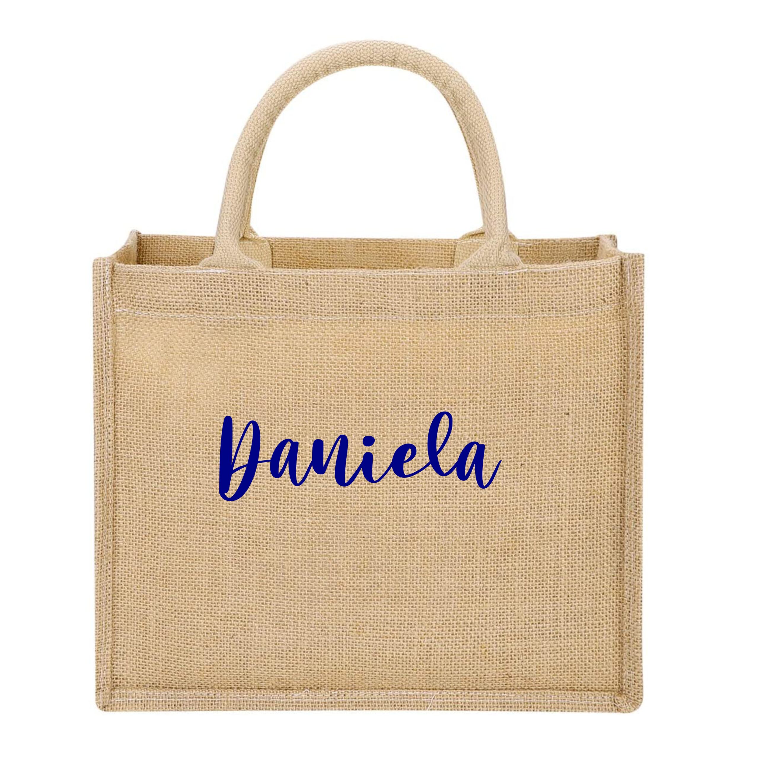 Bolso Yute natural Personalizado con NOMBRE. Bolsa playa, shopper, bolsa compra. Bolsa arpillera gran tamaño. Modelo Mango - Imagen 6