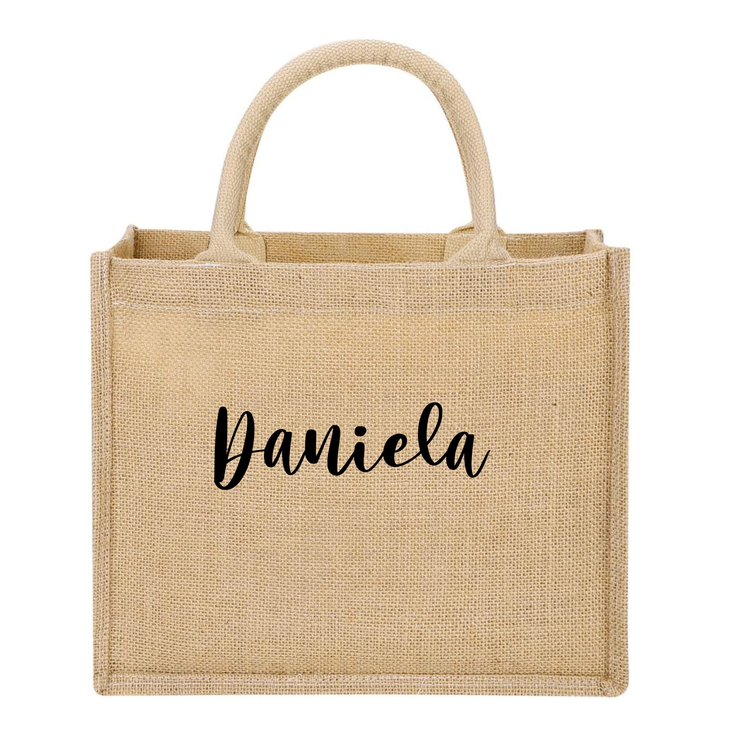 Bolso Yute natural Personalizado con NOMBRE. Bolsa playa, shopper, bolsa compra. Bolsa arpillera gran tamaño. Modelo Mango