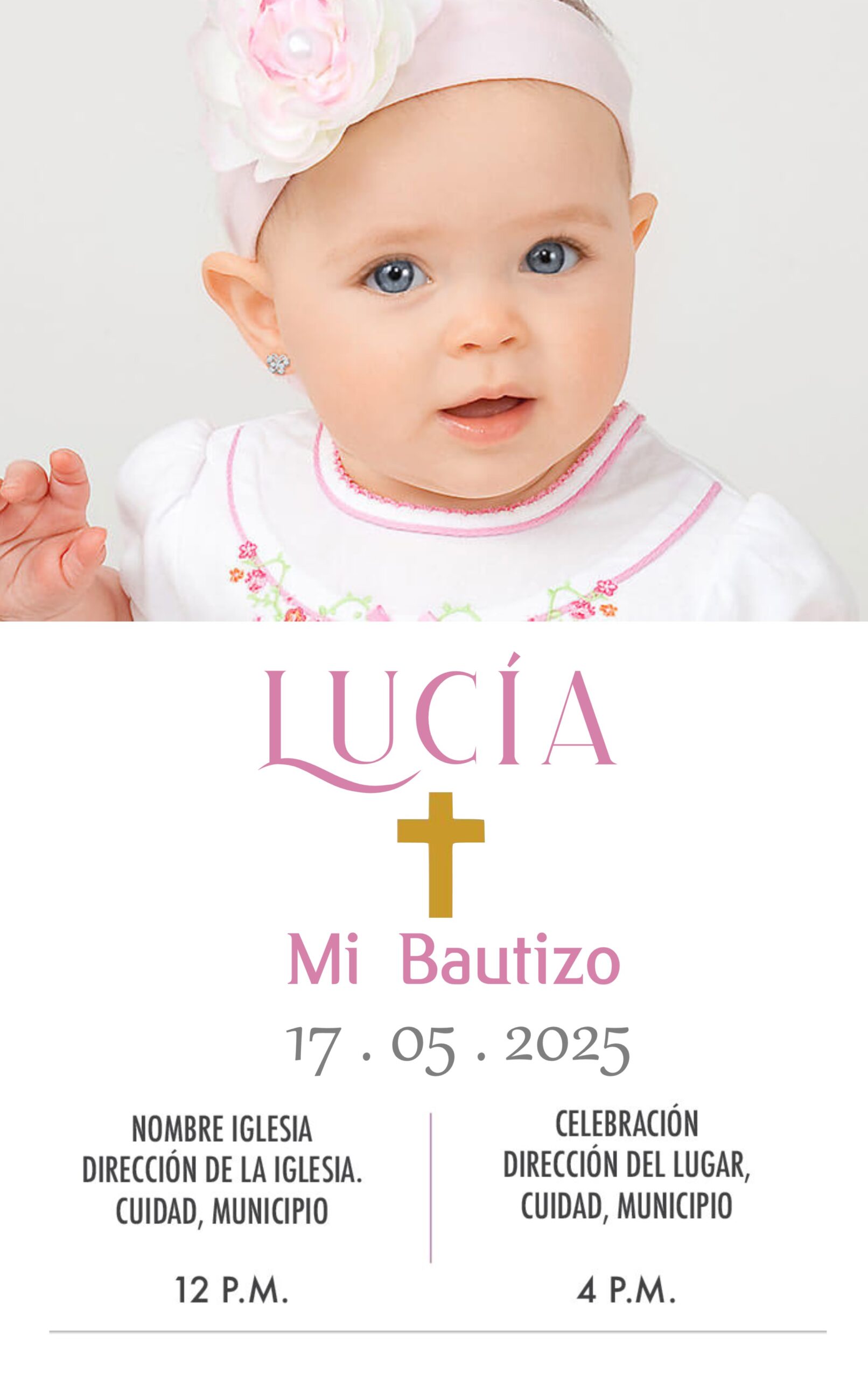 Invitaciones de Comunión, Bautizo con Foto. Pack 27 Unidades. Tarjetas 13.5 x 8.5 cm Personalizadas Comunión Niño Niña con Sobres Colores incluidos. Hecho a mano en España. (MODELO LUCÍA) - Imagen 2
