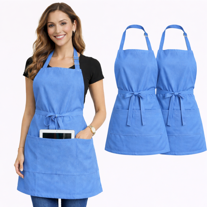 XChef Delantal Cocina Mujer Ligero Ajustable Pack 2. (Azul)