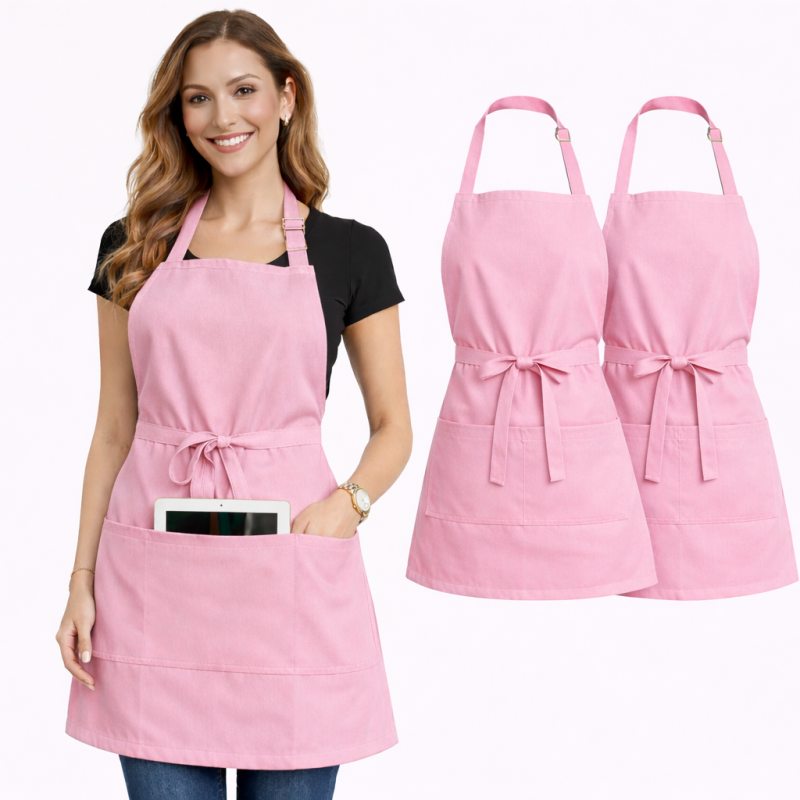 XChef Delantal Cocina Mujer Ligero Ajustable Pack 2. (Rosa)