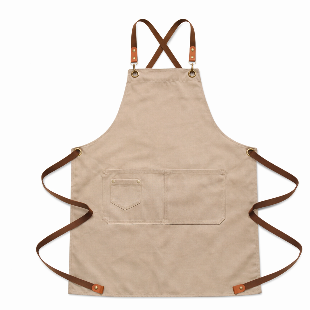 XChef Delantal cruzado espalda, impermeable, ajustable, antimanchas. Pack 2 uds. (Beige) - Imagen 2